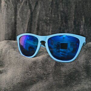 Oakley Frogskins Glasses Polished Blue Rare Color with Brand New Lenses (318)